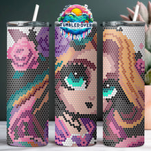 Load image into Gallery viewer, SS16 Rhinestone Template Goth Watercolor Princess Bundle 20 ounce Skinny Straight Day 7
