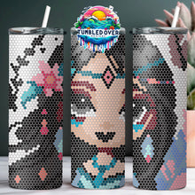Load image into Gallery viewer, SS16 Rhinestone Template Goth Watercolor Princess Bundle 20 ounce Skinny Straight Day 7
