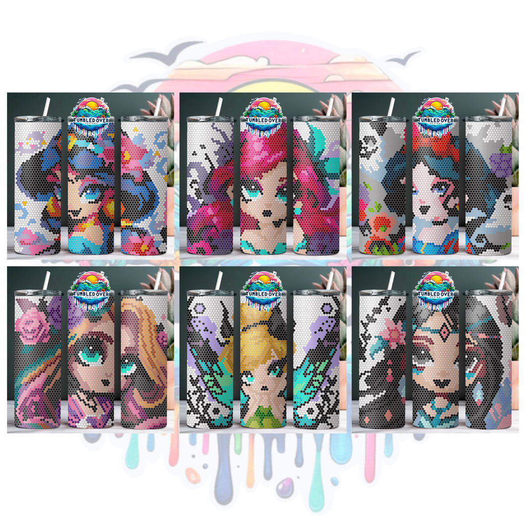 SS16 Rhinestone Template Goth Watercolor Princess Bundle 20 ounce Skinny Straight Day 7