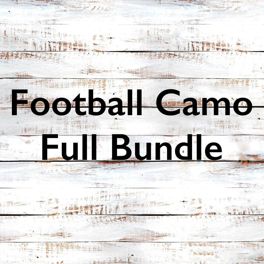 SS16 Rhinestone Camo Football Bundle on 20 ounce Skinny Straight