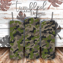 Load image into Gallery viewer, SS16 Rhinestone Template Camouflage Bundle on 20 ounce Skinny Straight
