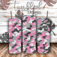 Load image into Gallery viewer, SS16 Rhinestone Template Camouflage Bundle on 20 ounce Skinny Straight
