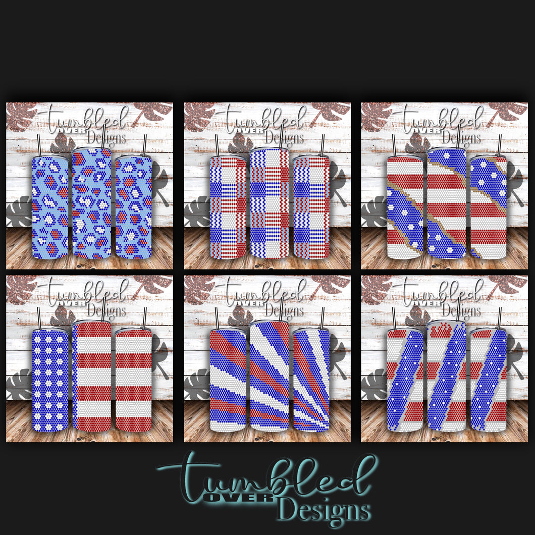 SS16 Rhinestone Template All American Bundle on 20 ounce Skinny Straight