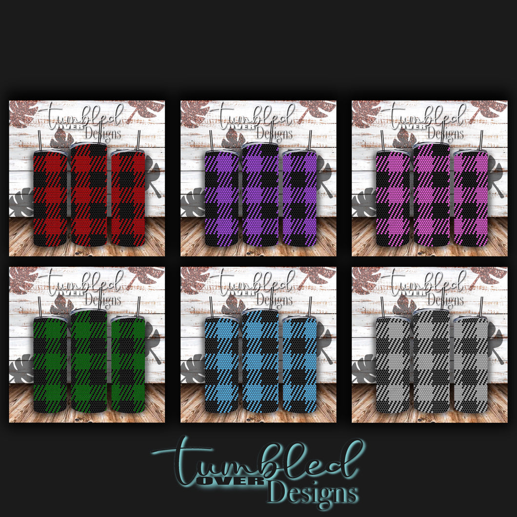 SS16 Rhinestone Template Buffalo Plaid Bundle on 20 ounce Skinny Straight