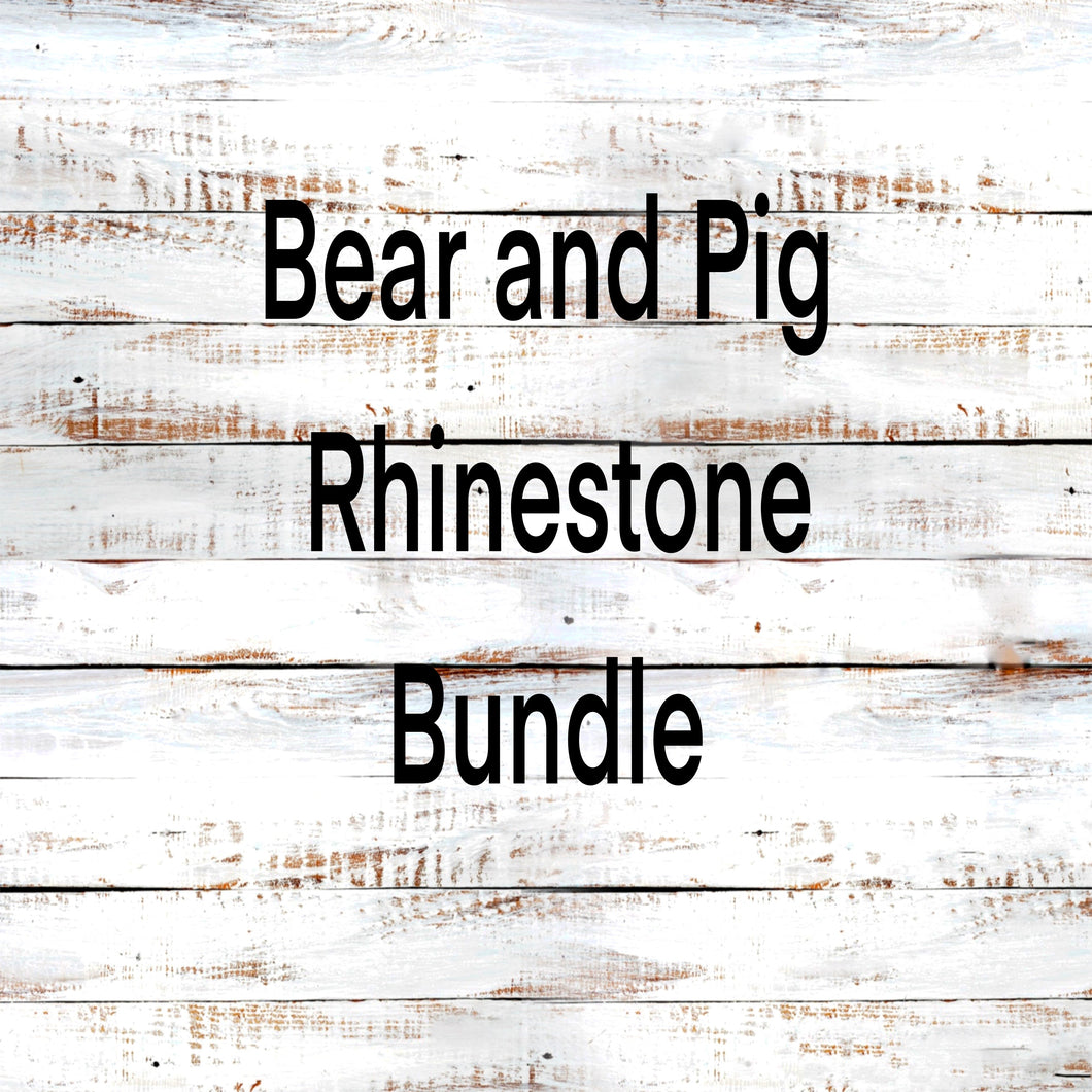 SS16 Rhinestone Template Bear and Pig Bundle on 20 ounce Skinny Straight