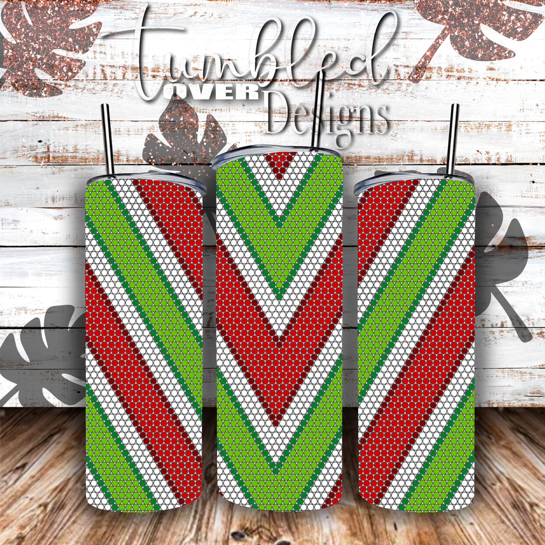 SS16 Christmas V’s Rhinestone Template 20 ounce Skinny Straight