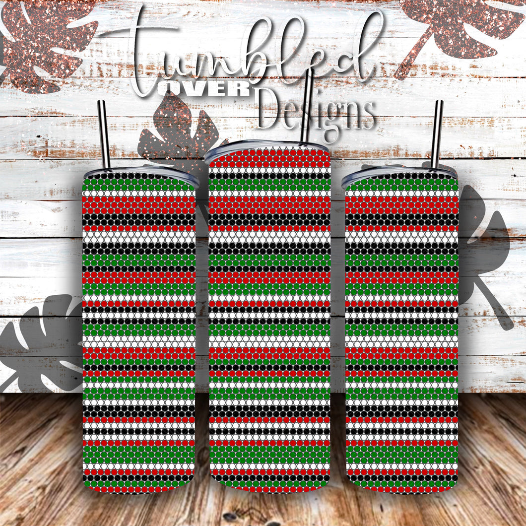SS16 Christmas Serape Rhinestone Template 20 ounce Skinny Straight