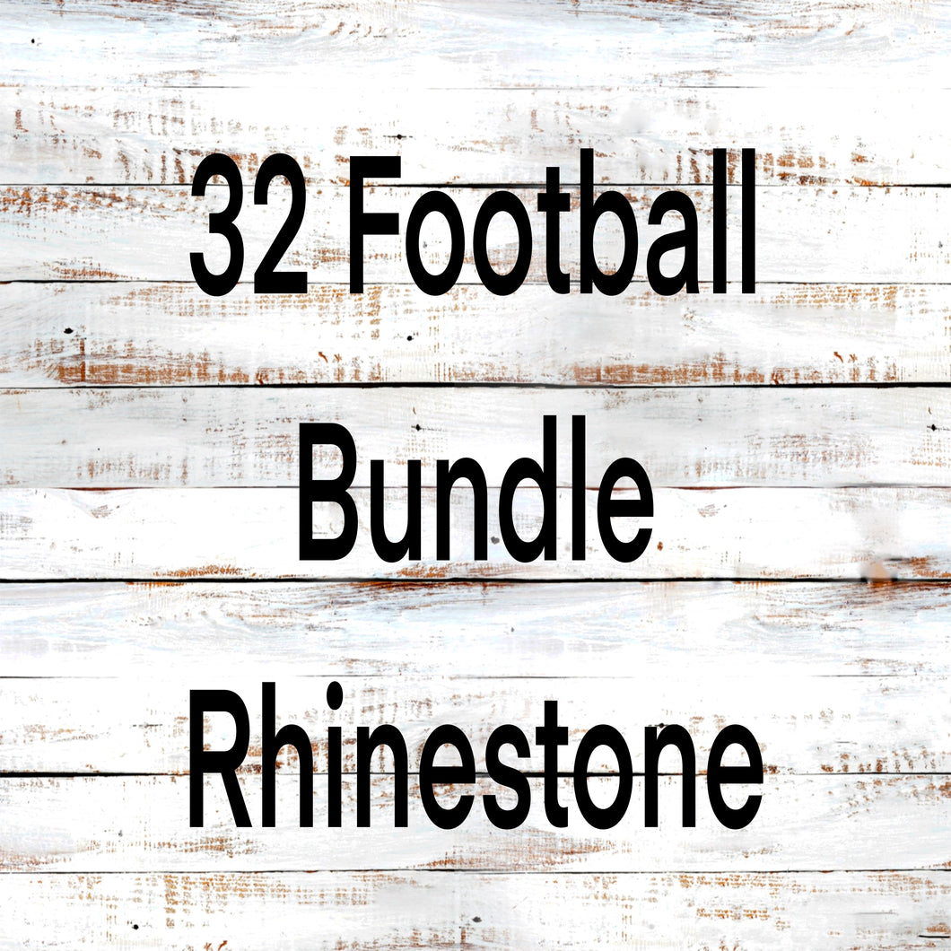 SS16 Rhinestone 32 Football Bundle on 20 ounce Skinny Straight