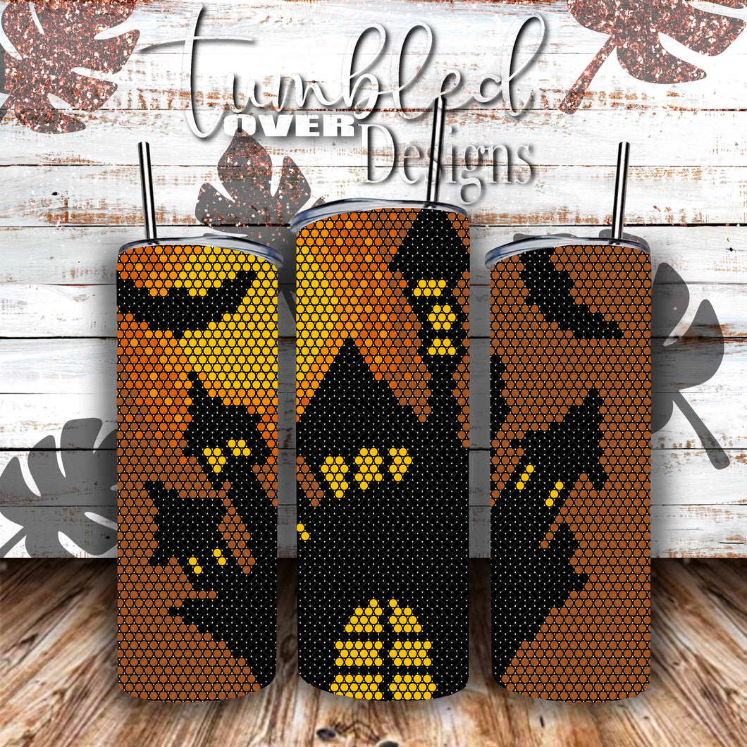 SS16 Haunted House Rhinestone Template 20 ounce Skinny Straight