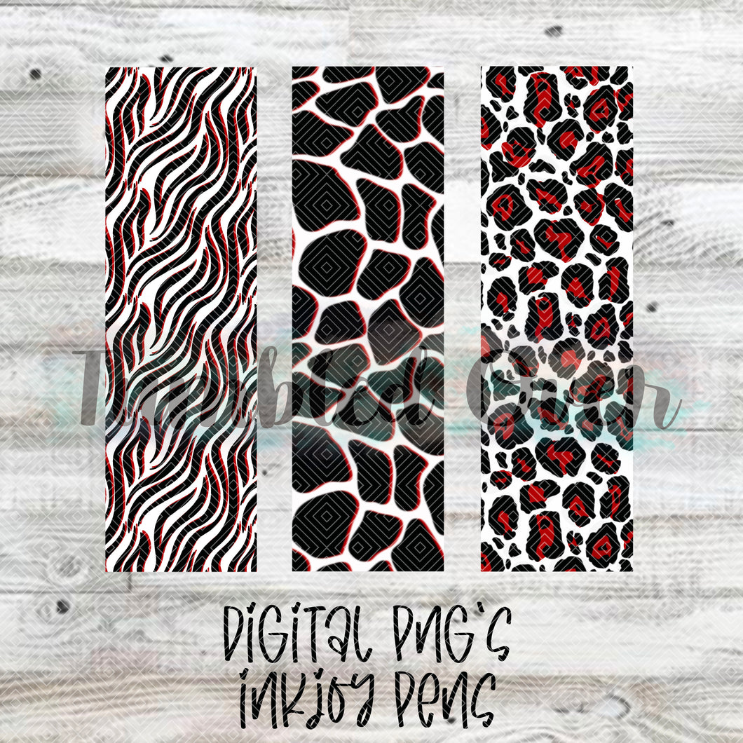 Red Animal Print Digital Pen Wraps