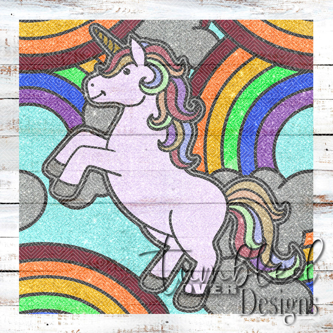 Colored Seamless Unicorn Rainbow Png Wrap