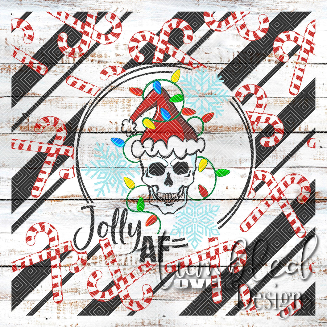 Colored Jolly AF Skull Png Wrap