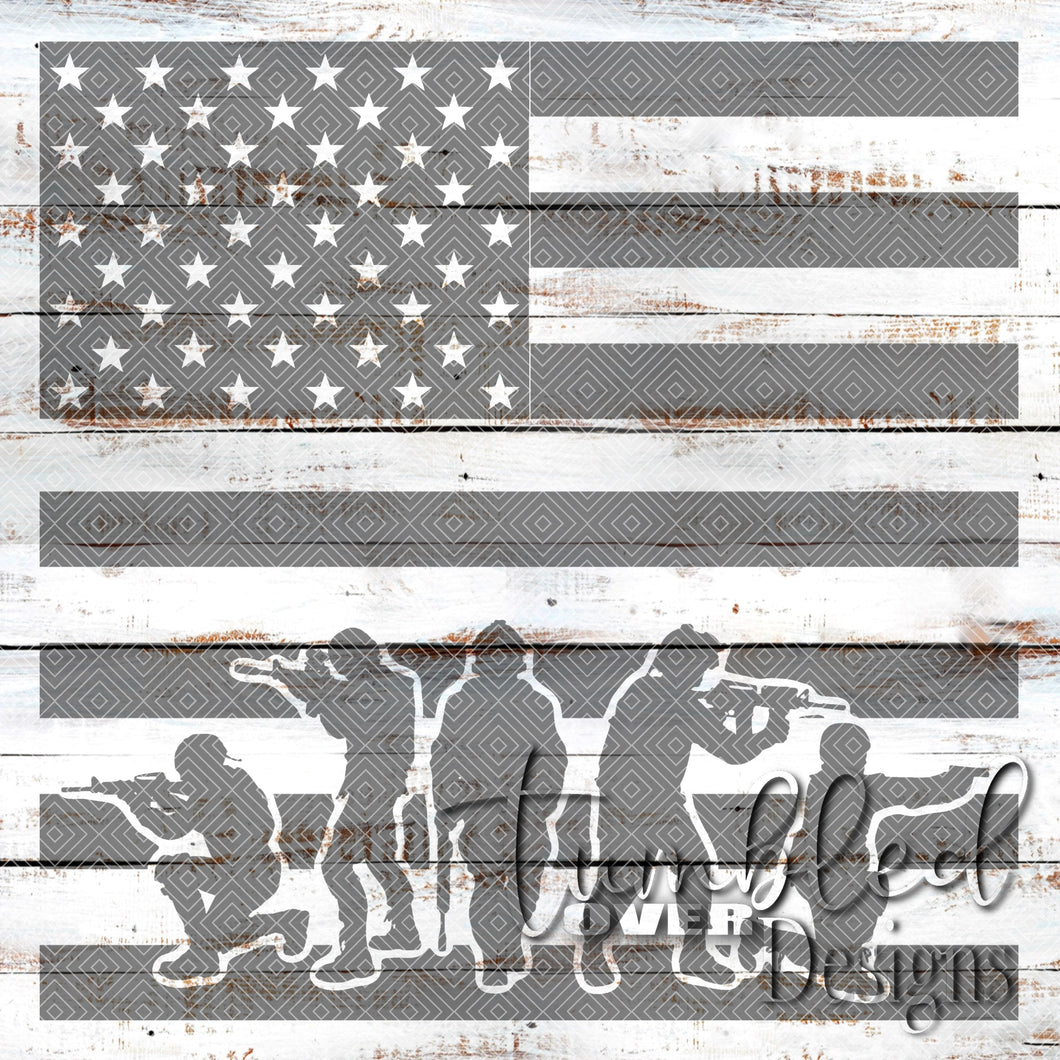 Seamless Flag with Soldiers Png Wrap