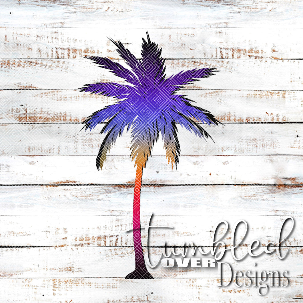 Sunset Palm Tree single PNG