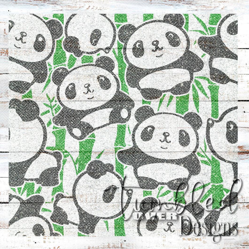 Colored Seamless Pandas Png Wrap