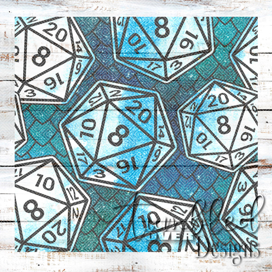 Colored Seamless DND Dice Png Wrap