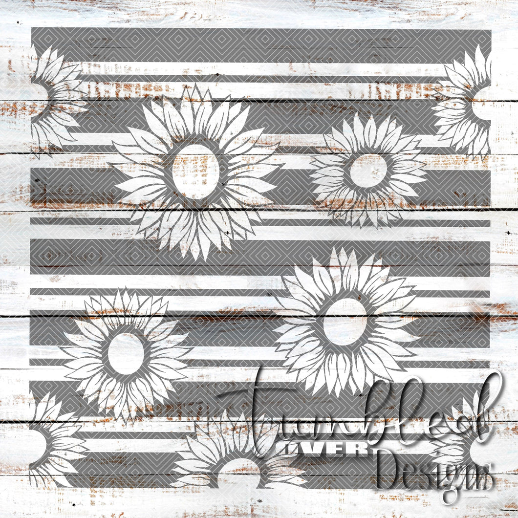 Seamless Sunflower Stripes Png Wrap