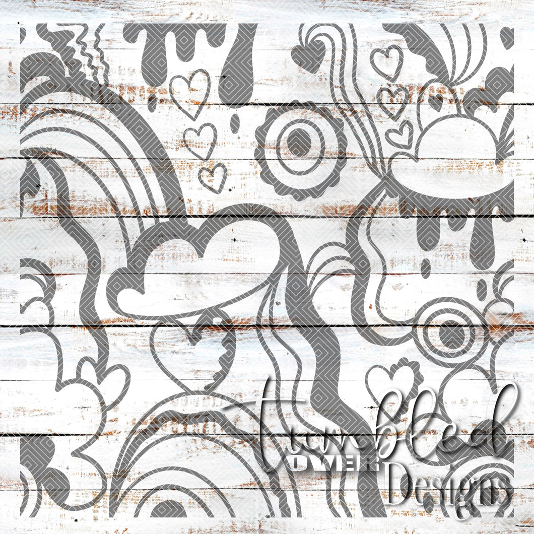 Seamless Doodle Hearts Png Wrap