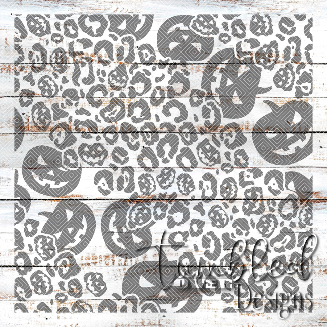 Seamless Jack o Lantern Leopard Png Wrap