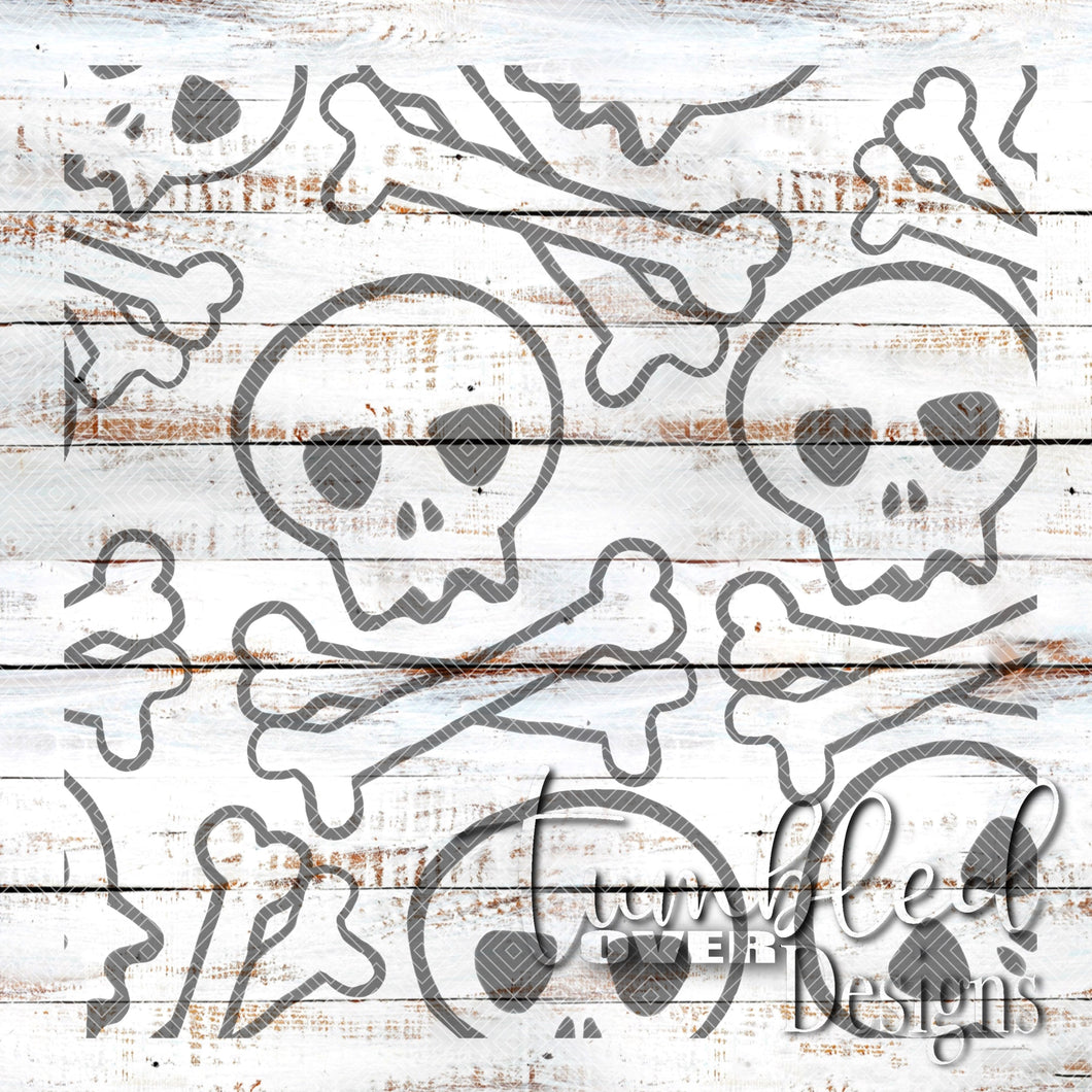 Seamless Skull Crossbones Png Wrap