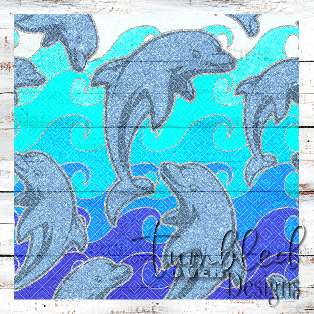 Colored Seamless Dolphins Png Wrap