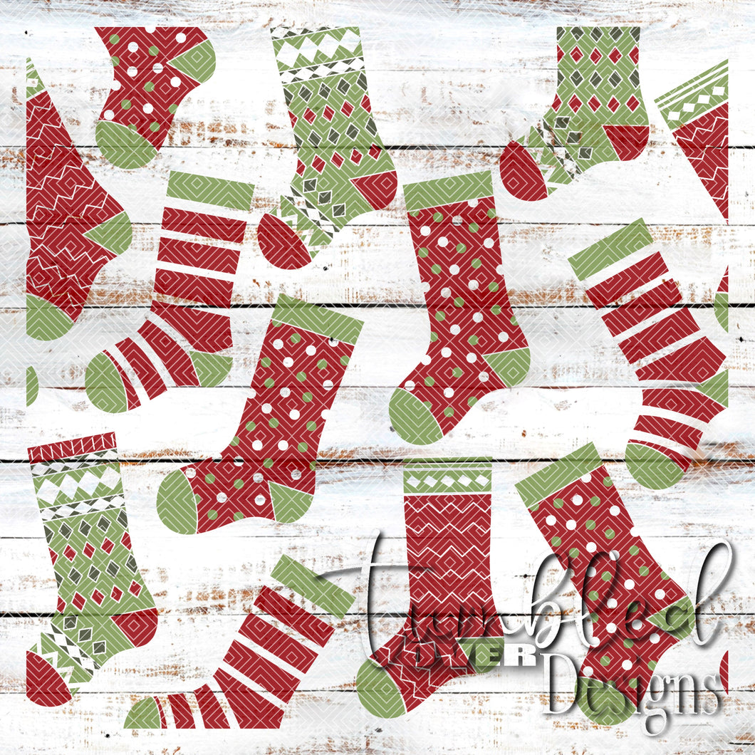 Colored Christmas Stockings Png Wrap