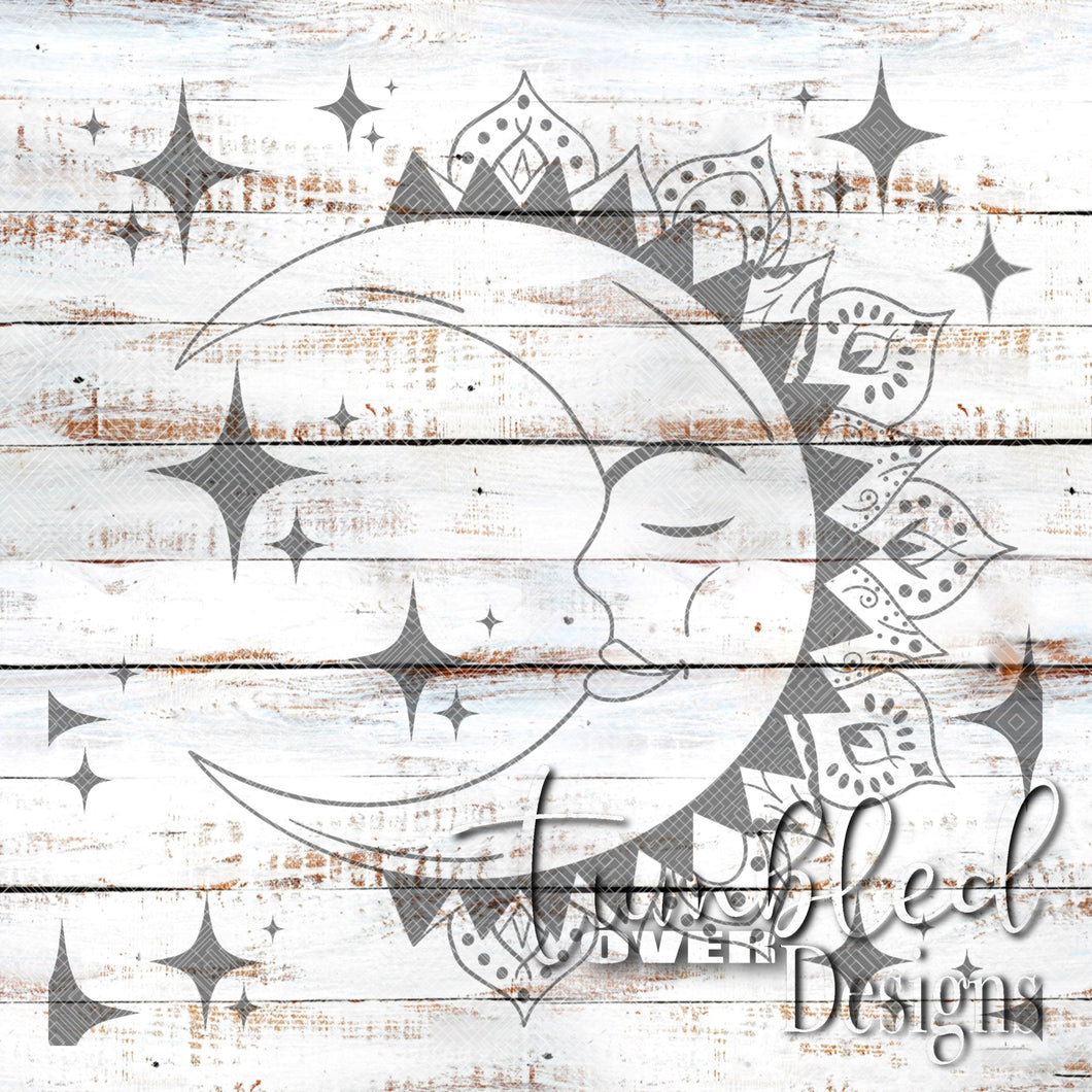 Seamless Celestial Moon Png Wrap