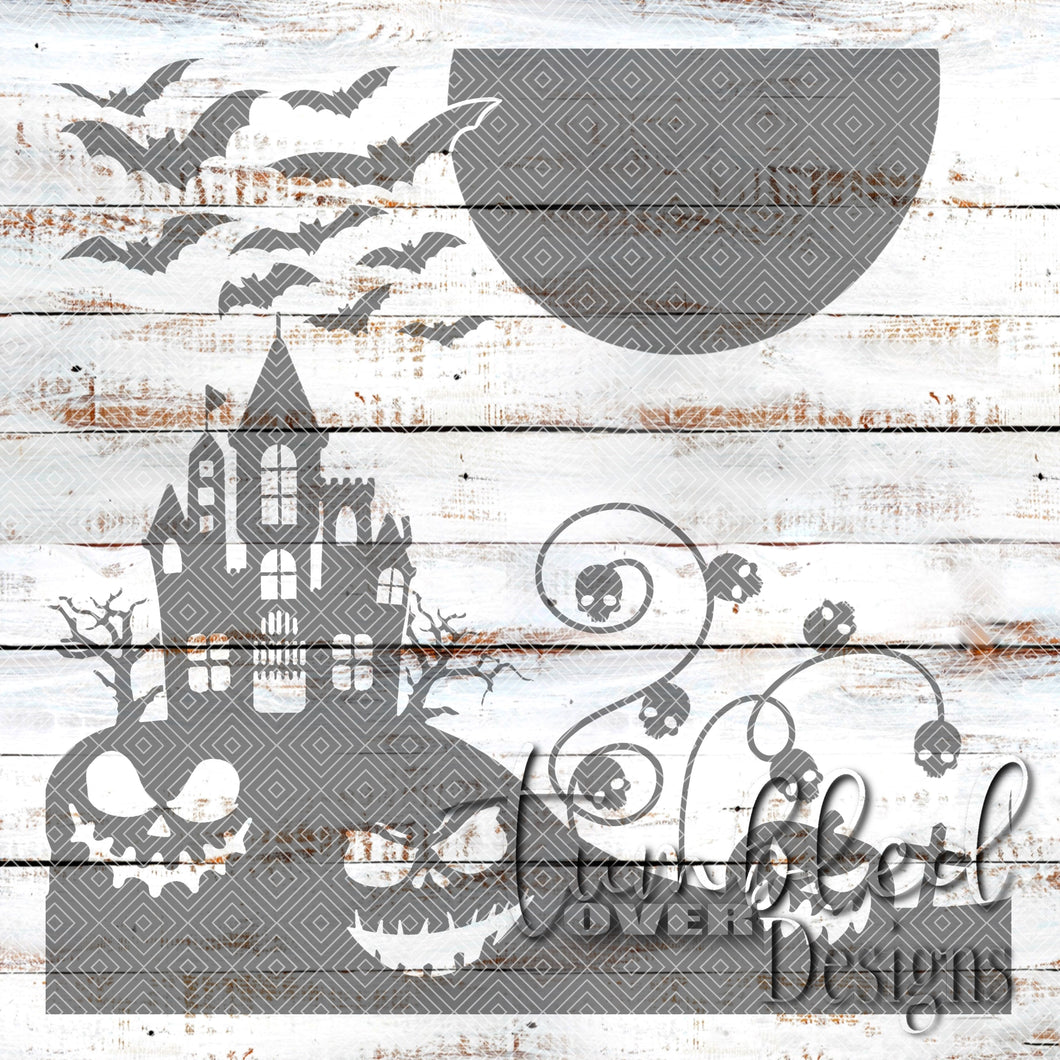 Seamless Halloween Haunted Scene Png Wrap