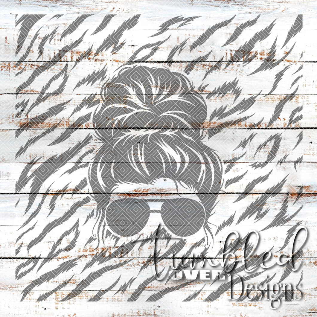 Seamless  Messy Bun Tiger Stripes Png Wrap