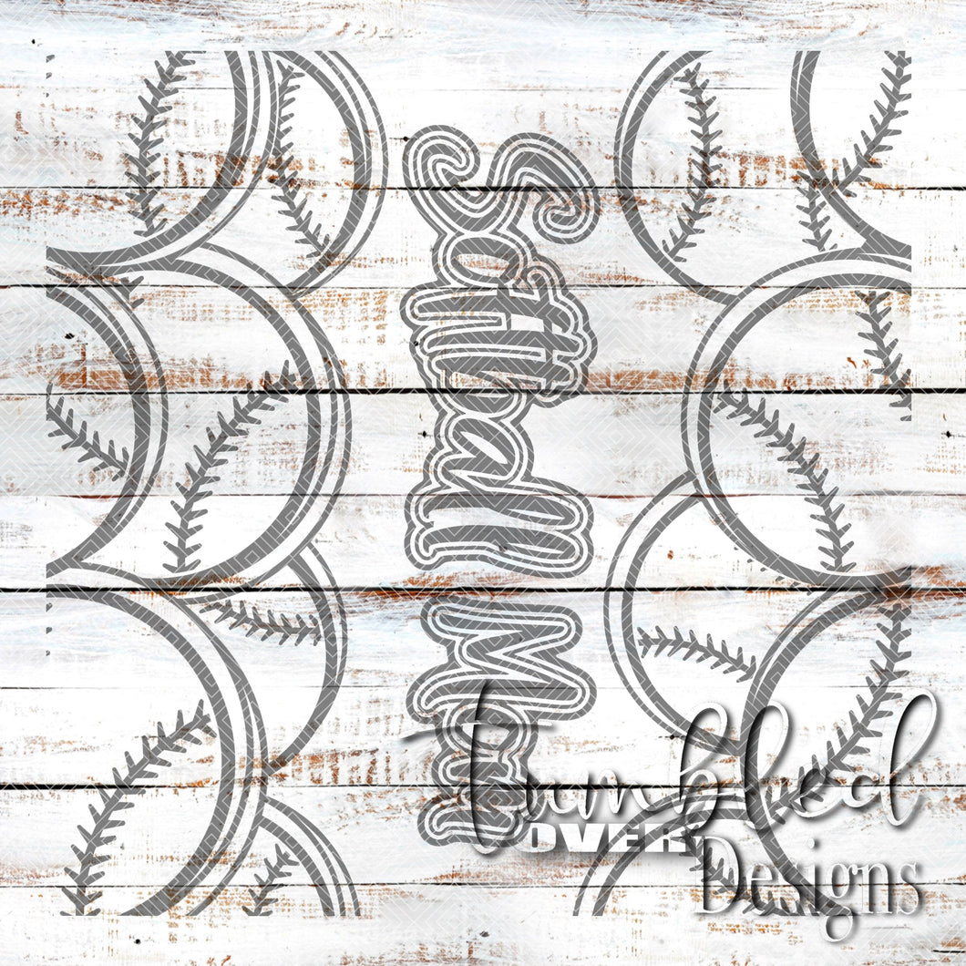 Seamless Softball Mom Png Wrap