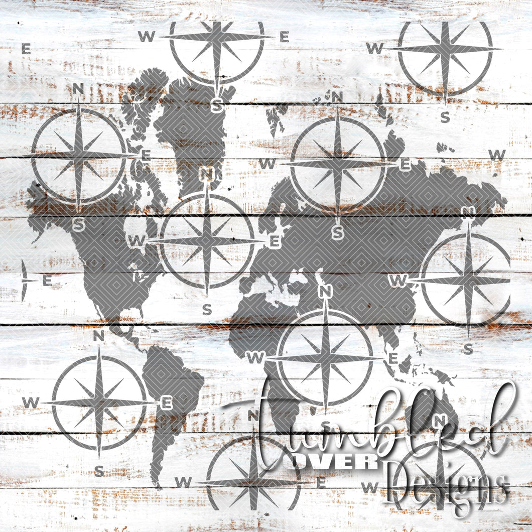 Seamless World Compass Png Wrap