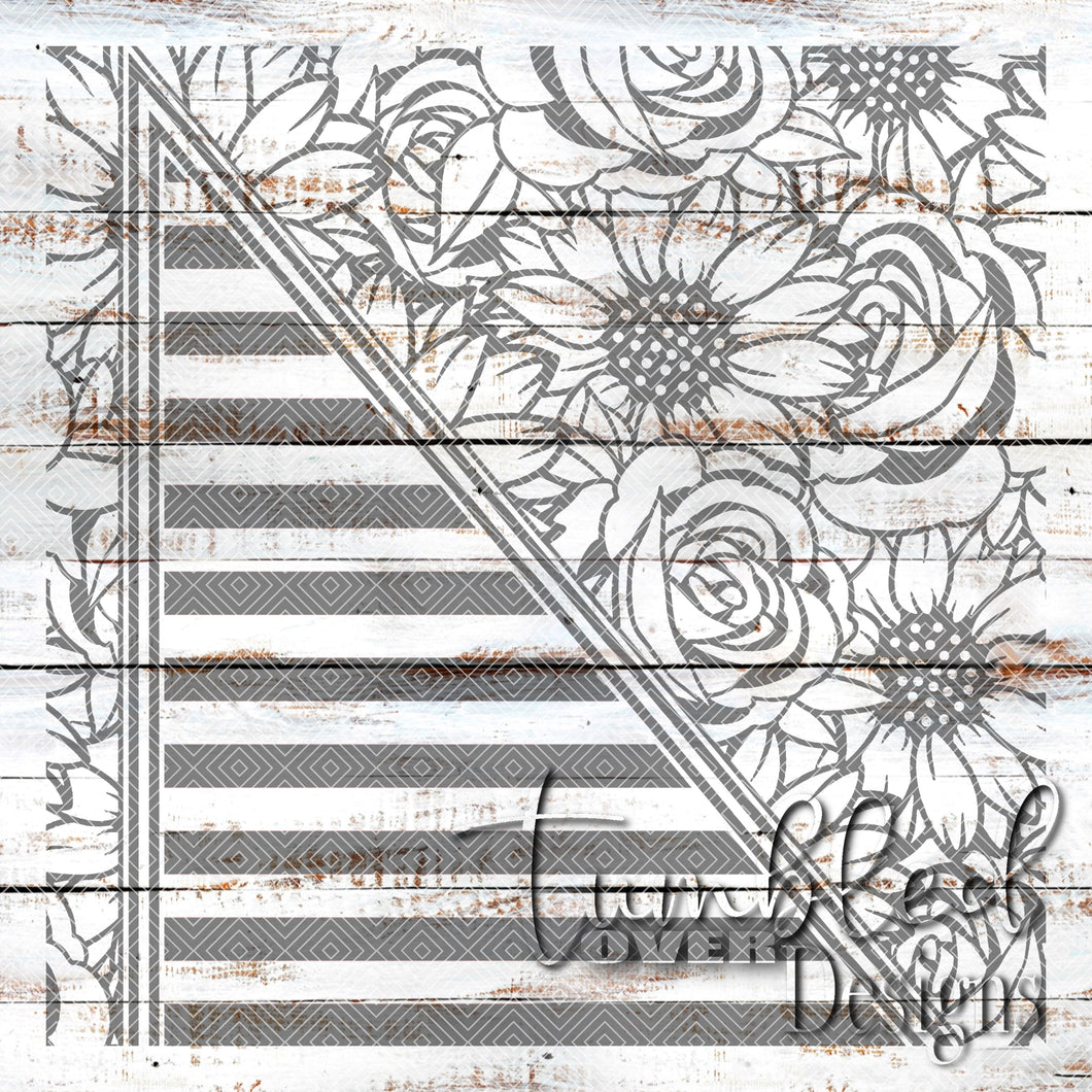 Seamless Roses Sunflower Stripes Png Wrap