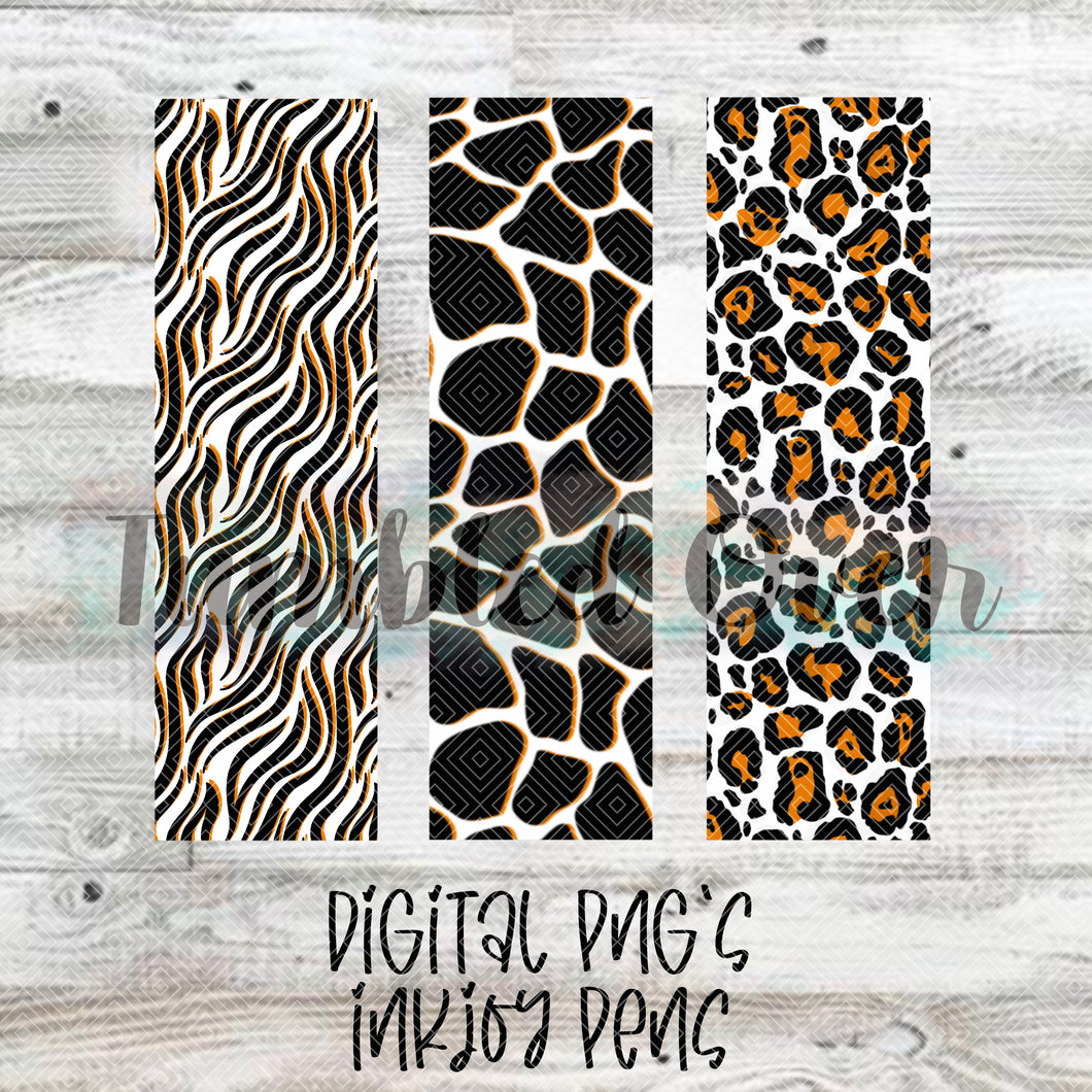 Orange Animal Print Digital Pen Wraps