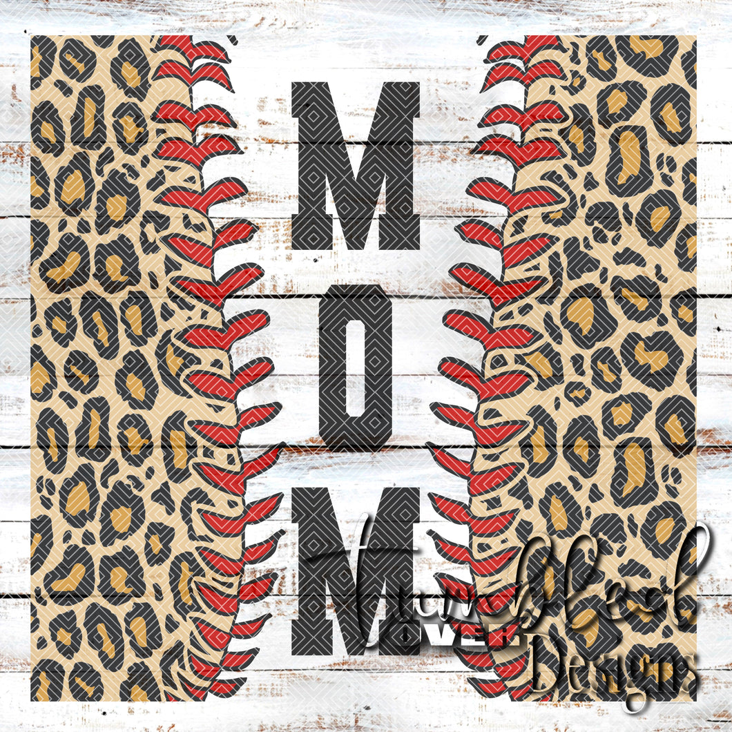 Colored Leopard Baseball MOM Png Wrap