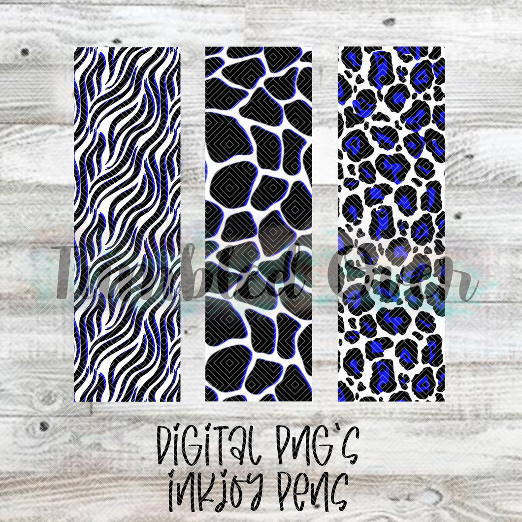 Blue Animal Print Digital Pen Wraps