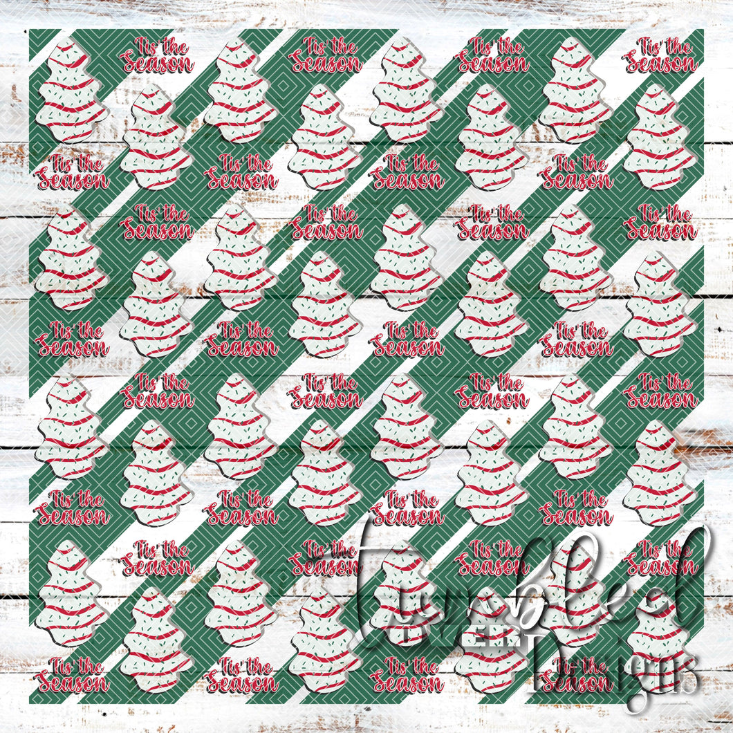 Colored Seamless Christmas Tree Cakes Png Wrap