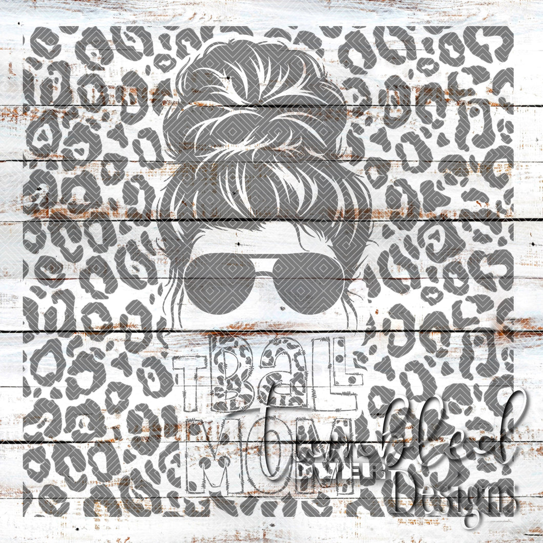 Seamless Messy Bun t-ball Mom Png Wrap