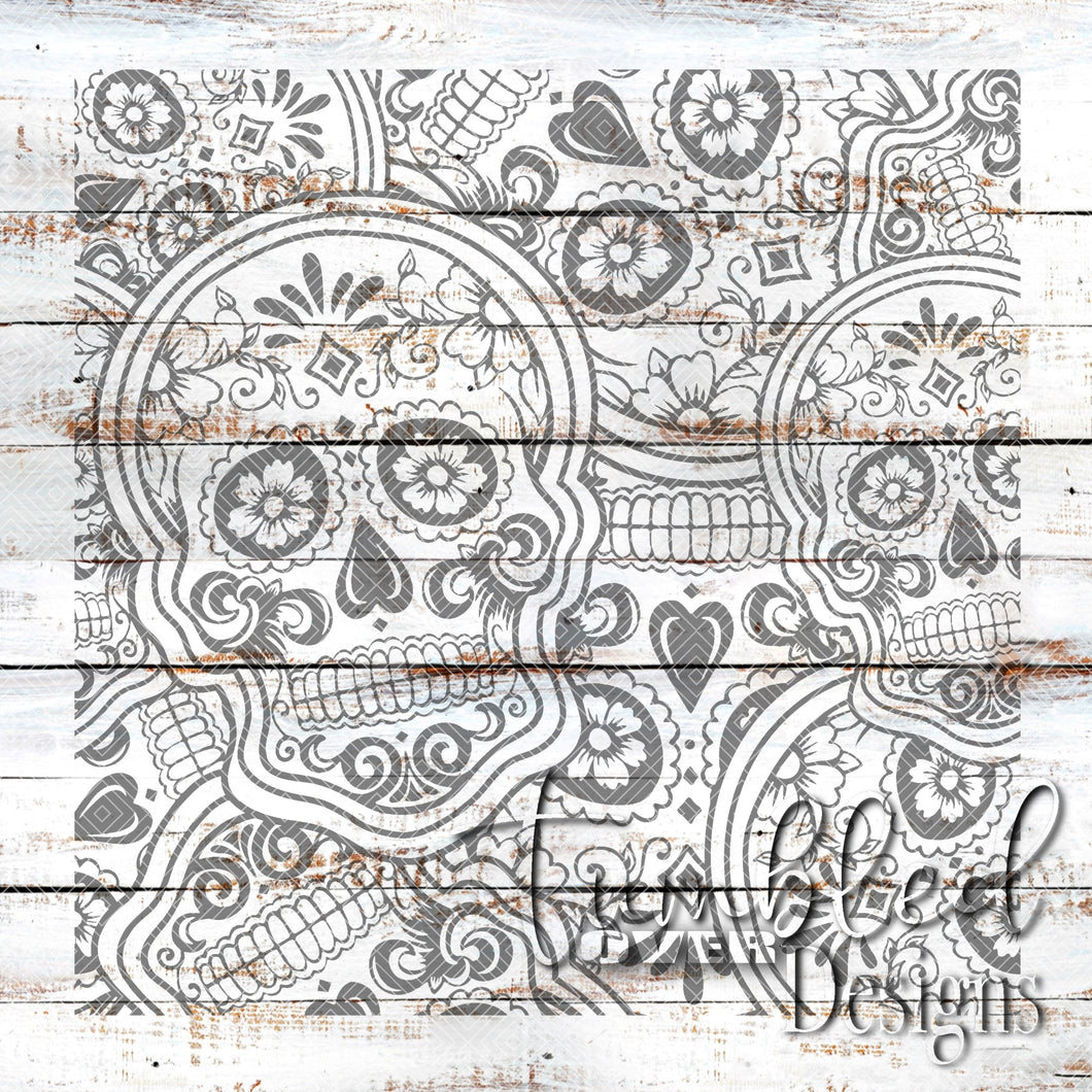 Seamless Sugar Skull Png Wrap