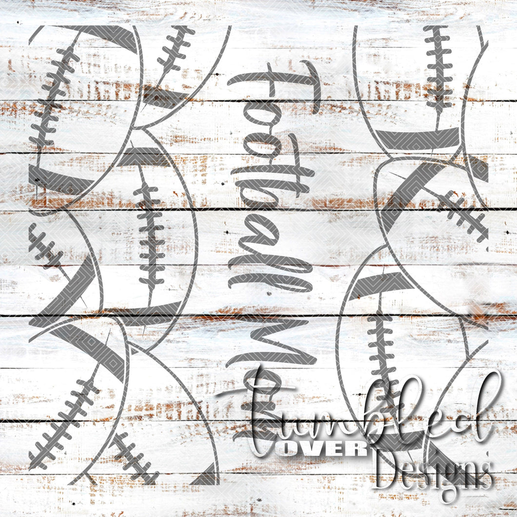 Seamless Football Mom Png Wrap