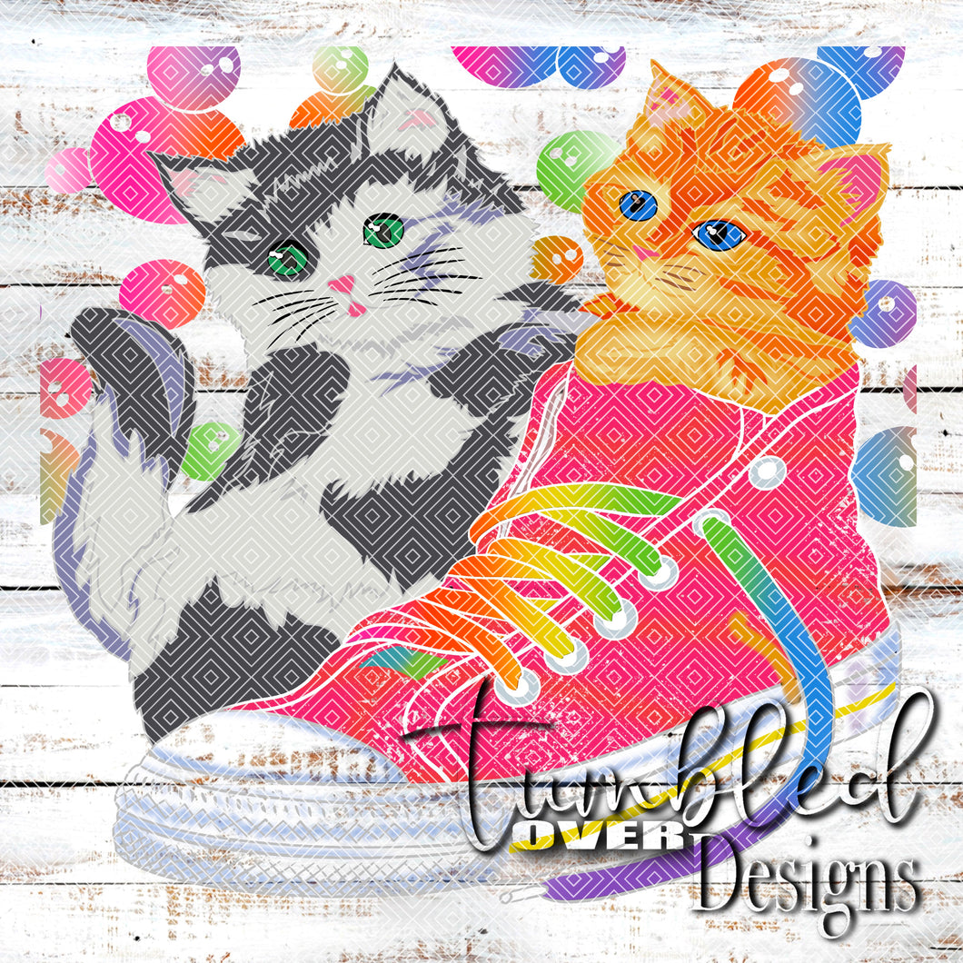 Colored Colorful Kittens in Shoe Png Wrap