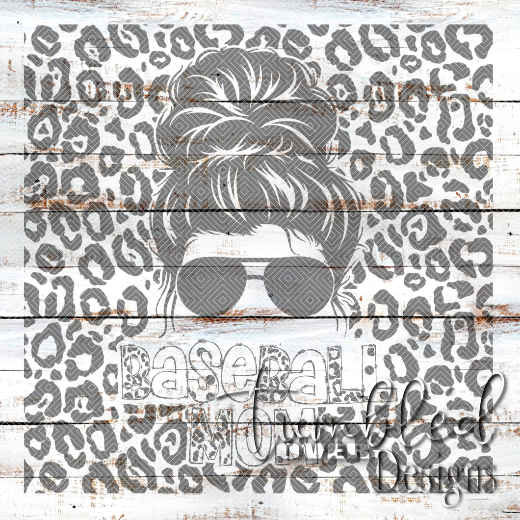 Seamless Messy Bun Baseball Mom Png Wrap