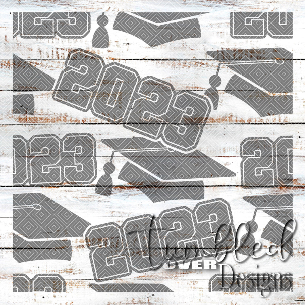 Seamless 2023 Grad Png Wrap