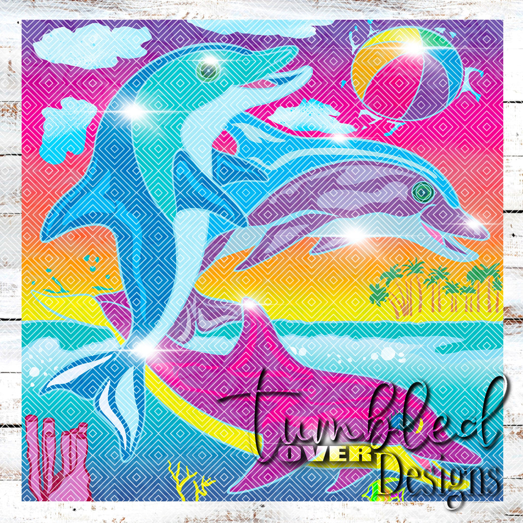 Colored Dolphins Png Wrap