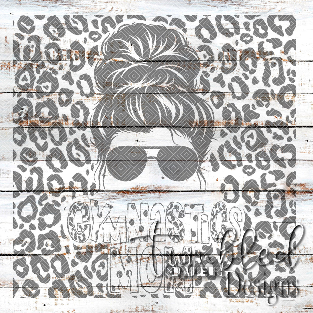 Seamless Messy Bun Gymnastics Mom Png Wrap