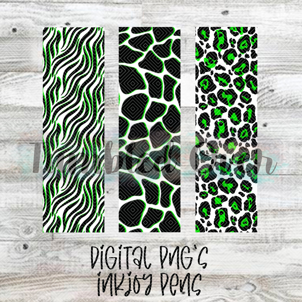 Green Animal Print Digital Pen Wraps