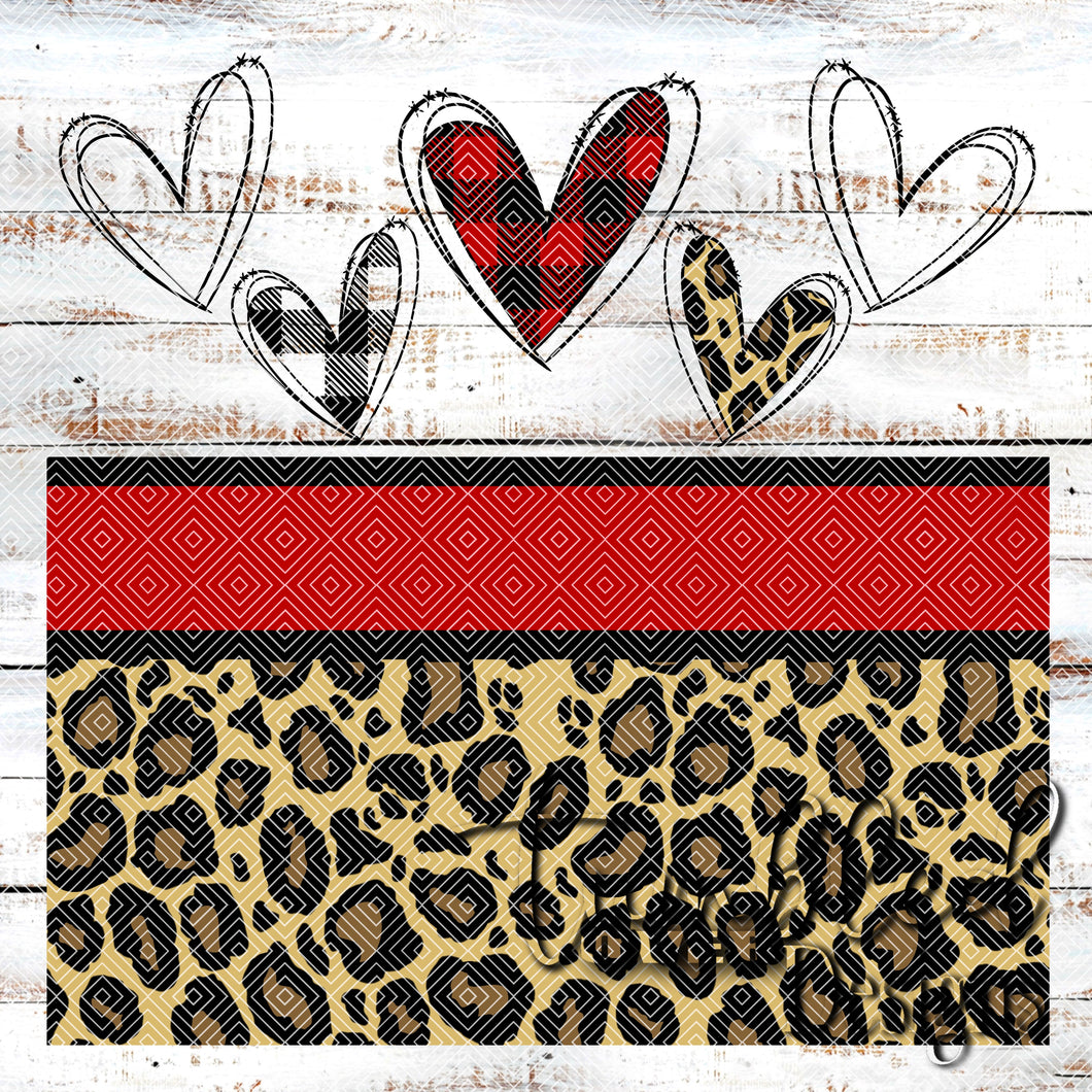 Colored Leopard Hearts Png Wrap