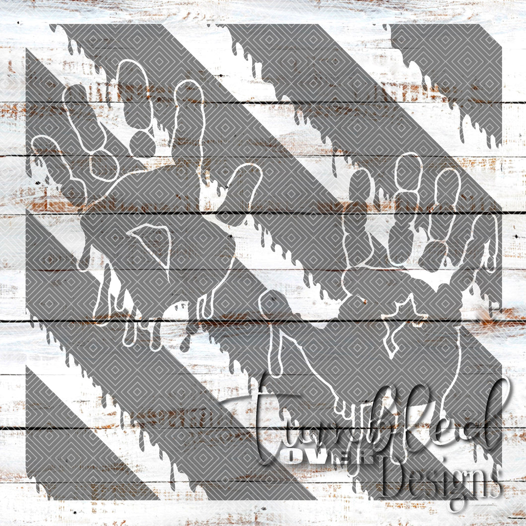 Seamless Bloody Handprint Twist Png Wrap