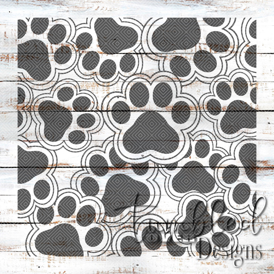 Seamless Black Paw Print Png Wrap