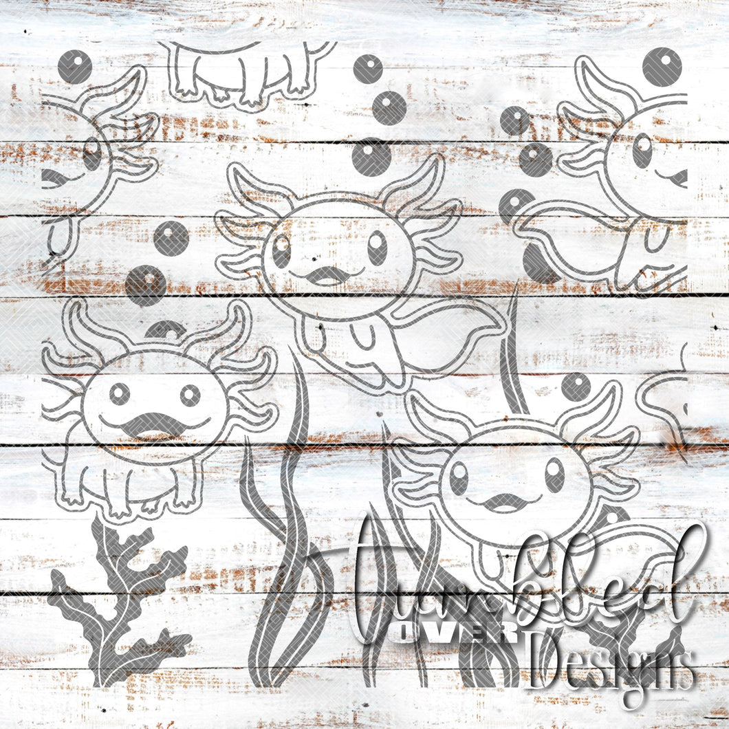 Seamless Axolotl Png Wrap