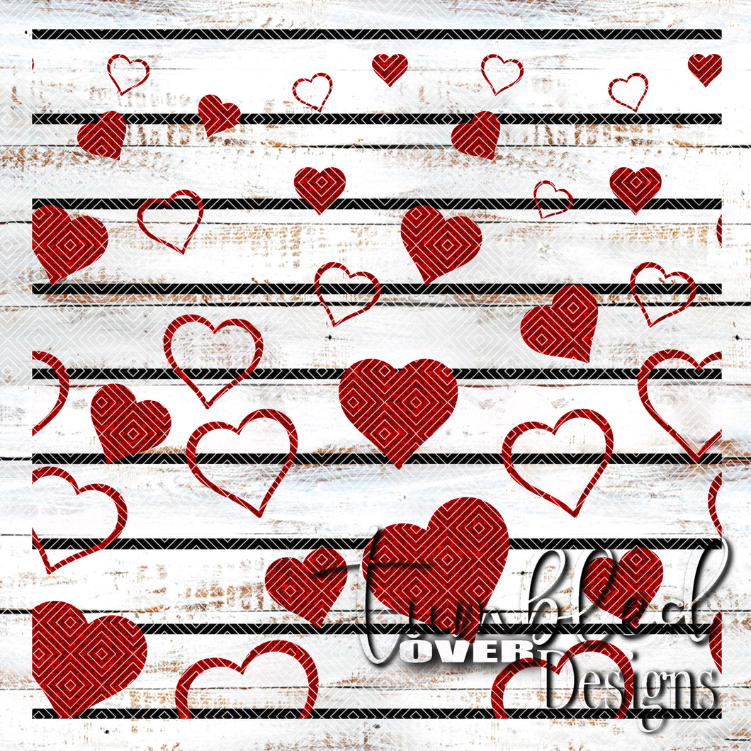 Colored Striped Hearts Glitter Png Wrap